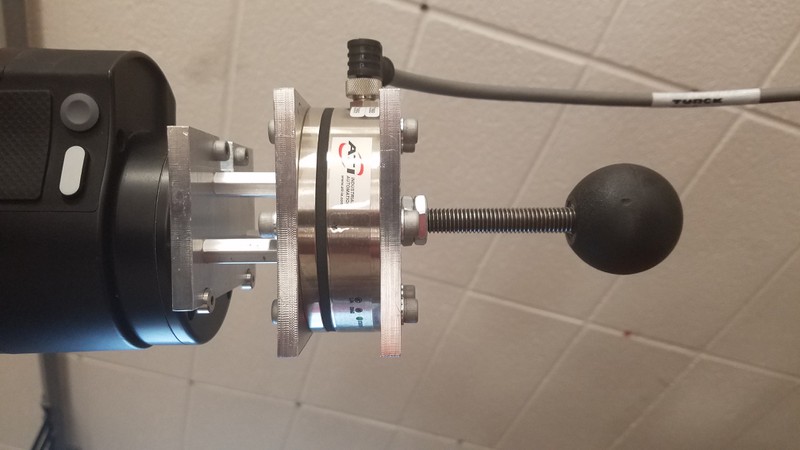 ATI Axia 80 Force-Torque sensor attached to Sawyer using custom mounting plates